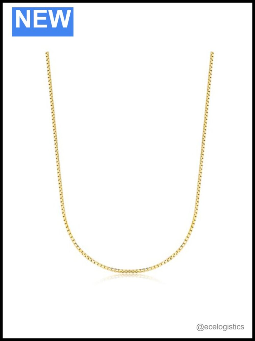 14K Real Yellow Gold Square Box Chain Necklace Unisex 16-30"
